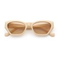 thumbnail image 1 of Womens Mod Thick Plastic Chunky Cat Eye Sunglasses Ivory - Light Brown, 1 of 8