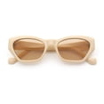 thumbnail image 1 of Womens Mod Thick Plastic Chunky Cat Eye Sunglasses Ivory - Light Brown, 1 of 6