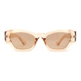 thumbnail image 1 of Womens Mod Thick Plastic Chunky Cat Eye Sunglasses Peach Brown, 1 of 4