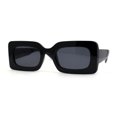 thumbnail image 1 of Womens Mod Thick Plastic Minimal Sunglasses All Black, 1 of 4