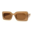 thumbnail image 1 of Womens Mod Thick Plastic Minimal Sunglasses Beige Brown, 1 of 4