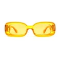 thumbnail image 1 of Womens Mod Thick Plastic Narrow Rectangle Bold Rich Sunglasses Orange, 1 of 4