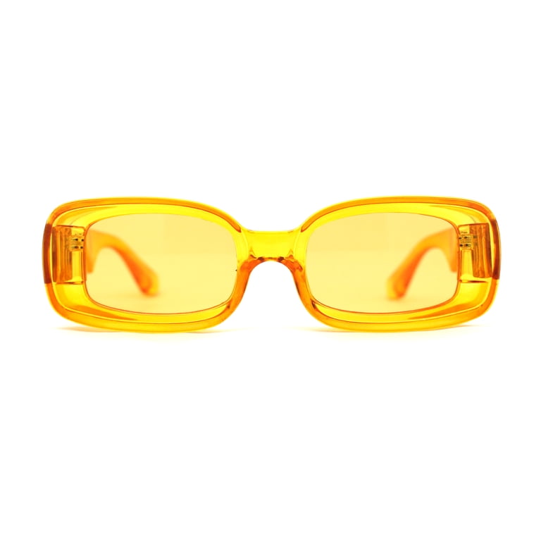 Womens Mod Thick Plastic Narrow Rectangle Bold Rich  display picture 1