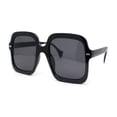 thumbnail image 1 of Womens Mod Thick Plastic Rectangle Butterfly Designer Sunglasses All Black, 1 of 4