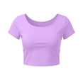 thumbnail image 1 of Womens Modal Cropped Tops Summer Slim Fit Short Sleeve Crewneck Blouse Tees 2026 Trendy Going Out Basic Shirts, 1 of 5