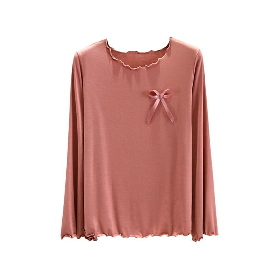 Womens Modal Long Sleeve Round Neck Undershirt Soft Stretch Slim Fit Shirt Lightweight Breathable Layering Tee Tops