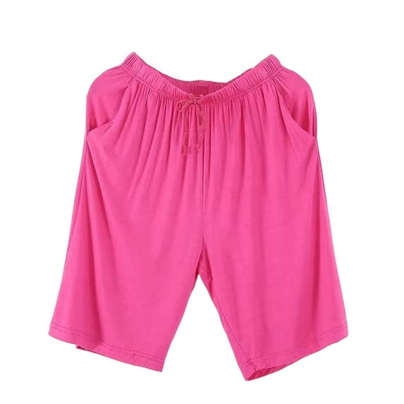 Womens Modal Pajama Shorts with Pockets Summer Thin Loose Elastic Waist Soft Sleepwear Lightweight Cozy Lounge Bottom