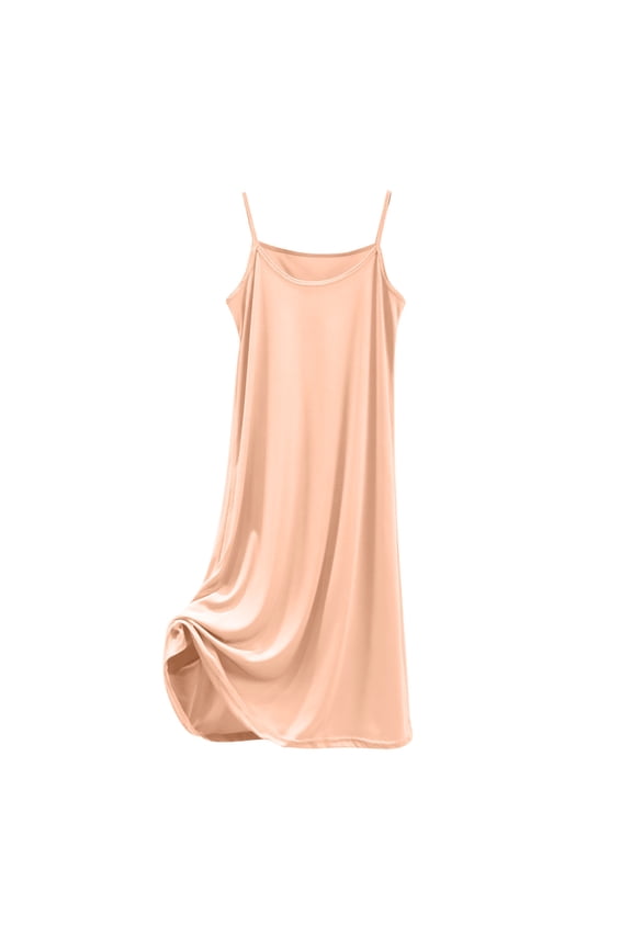 Womens Modal Slips Soft Slip Dress for Under Dress Spaghetti Strap Cami Slip Chemises V Neck Negligee Beige M(M)