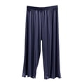thumbnail image 1 of Womens Modal Solid Color Capri Pajama Pants Ruffle Hem Lounge Pants Drawstring Pj Bottoms with Pockets Blue M(M), 1 of 6