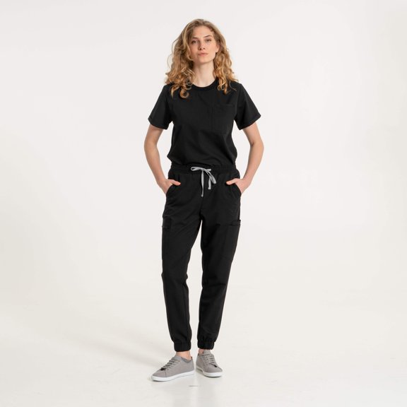 Womens Modern Crew Neck Scrub Jogger Set