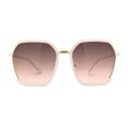 thumbnail image 1 of Womens Modern Designer Fashion Metal Rim Geometric Sunglasses Beige Yellow Brown Pink, 1 of 4