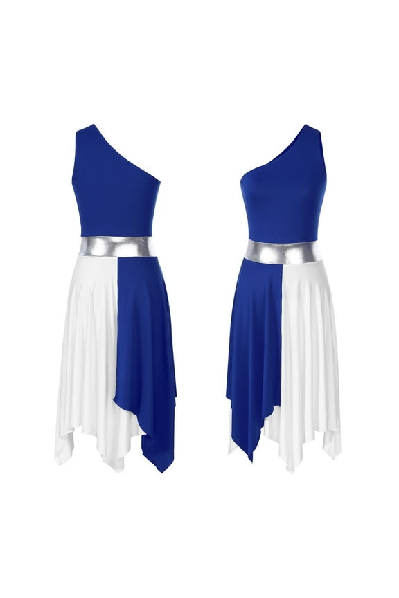 Womens Modern Lyrical Dance Costume Praise Liturgical Dresses Sleeveless Invisible Zipper