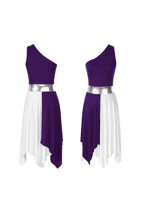 Womens Modern Lyrical Dance Costume Praise Liturgical Dresses Sleeveless Invisible Zipper