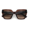 thumbnail image 1 of Womens Modish Squared Oversized Cat Eye Plastic Sunglasses All Brown, 1 of 8