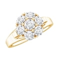 thumbnail image 1 of Rosec Jewels Womens Moissanite Engagement Ring, Floral Ring (D-VS1 Quality), 14K Yellow Gold, US 7.00, 1 of 9