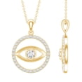 thumbnail image 1 of Rosec Jewels Evil Eye Necklace with Moissanite - D-VS1 Grade Certified - Circle Pendant Necklace with Chain - Ready to Gift, 14K Yellow Gold, 1 of 8