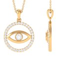 thumbnail image 1 of Rosec Jewels Womens Moissanite Evil Eye Pendant, Eternity Pendant Necklace (D-VS1 Grade), 14K Yellow Gold, 1 of 8