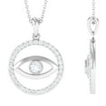 thumbnail image 1 of Rosec Jewels Womens Moissanite Evil Eye Pendant, Eternity Pendant Necklace (D-VS1 Grade), 18K White Gold, 1 of 8