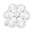 thumbnail image 1 of Rosec Jewels Womens Moissanite Floral Statement Ring, Cocktail Ring, D-VS1 Grade, 14K White Gold, US 12.00, 1 of 8
