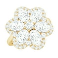 thumbnail image 1 of Rosec Jewels Womens Moissanite Floral Statement Ring, Cocktail Ring, D-VS1 Grade, 18K Yellow Gold, US 3.50, 1 of 9