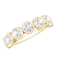 thumbnail image 1 of Rosec Jewels Moissanite Half Eternity Wedding Band for Women - Bezel Set Ring - D-VS1 Quality Certified, 14K Yellow Gold, US 6.00, 1 of 5
