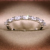 Womens Moissanite Ring 18K Plated Geometric Wedding Engagement Anniversary Promise Bridal Fashion Jewelry Glow