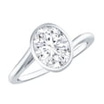 thumbnail image 1 of Rosec Jewels Certified Moissanite Oval Engagement Ring 2 Carat - 7X9 mm Moissanite Solitaire Ring - D-VS1 Quality Certified, 18K White Gold, US 4.00, 1 of 9