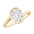 thumbnail image 1 of Rosec Jewels Certified Moissanite Oval Engagement Ring 2 Carat - 7X9 mm Moissanite Solitaire Ring - D-VS1 Quality Certified, 18K Yellow Gold, US 5.00, 1 of 9