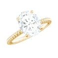 thumbnail image 1 of Rosec Jewels Moissanite Oval Engagement Ring 2 Carat - 7X9 mm Moissanite Solitaire Ring - D-VS1 Quality Certified, 14K Yellow Gold, US 6.50, 1 of 8