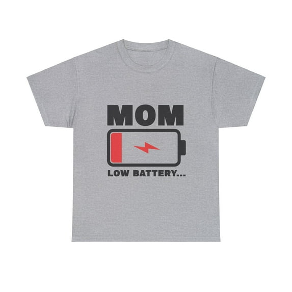 Womens Mom Battery Low Funny Shirt, Tired Parent Mother Shirt ID-0316-GU3H