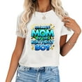thumbnail image 1 of Womens Mom Of The Birthday Boy Matching Family Mommy T-Shirt Black, 1 of 5