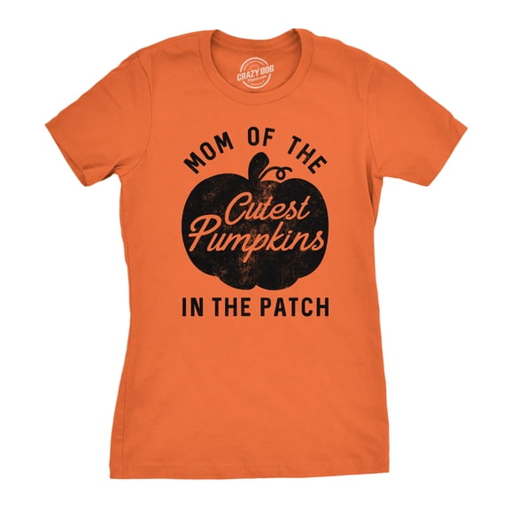 Womens Mom of The Cutest Pumpkins In The Patch T Shirt Funny Halloween Tee Womens Graphic Tees