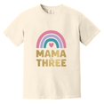 thumbnail image 1 of Womens Mom Of Three Third Baby Announcement Mothers Day Multi Child Family Comfort Color T-Shirt, Unisex, up to size 4XL, 1 of 4