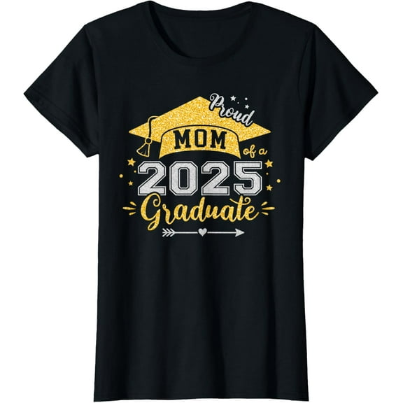 Womens Mom Senior 2025 Proud Mom of a Class of 2025 Graduate Mother T-Shirt100% cotton