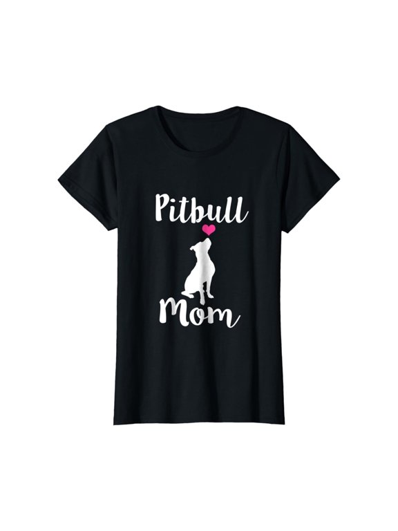 Womens Mom T Shirt Pit Bull Dog Mama T-Shirt