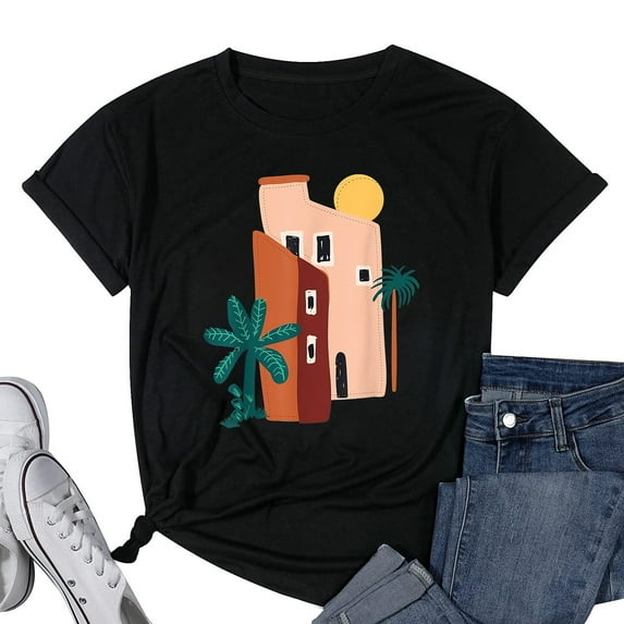 Womens Moroccan Arabic House Patio Travel Vacay Mode Art Woman Girl T-Shirt Black X-Large
