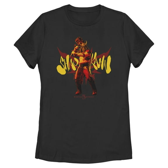 Womens Mortal Kombat II Shao Kahn Wrath Hammer Yellow Pose T Shirt