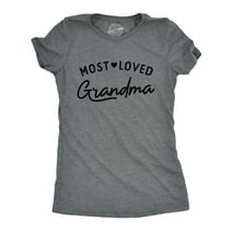 Womens Most Loved Grandma T Shirt Cute Grandmother Gift Text Tee For Ladies Womens Graphic Tees