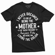 Womens Mother Mom T-Shirt Mother'S Day Living A Dream Tee Moms Gifts Tee