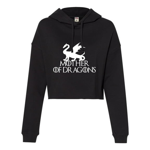 Womens Mother Of Dragons Cropped Hooded Sweatshirt