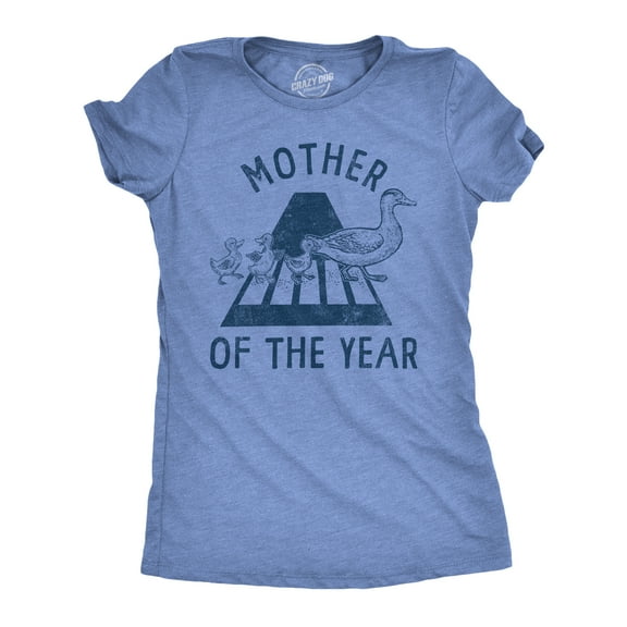 Womens Mother of The Year T Shirt Funny Cute Momma Duck Street Crossing Tee for Ladies Womens Graphic Tees