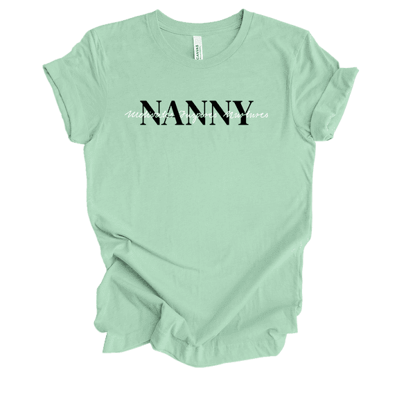 Womens Motivates Inspires Nutures Mother's Day Sweet Cute Ladies Mint Short Sleeve T-Shirt-Nanny-XX-Large