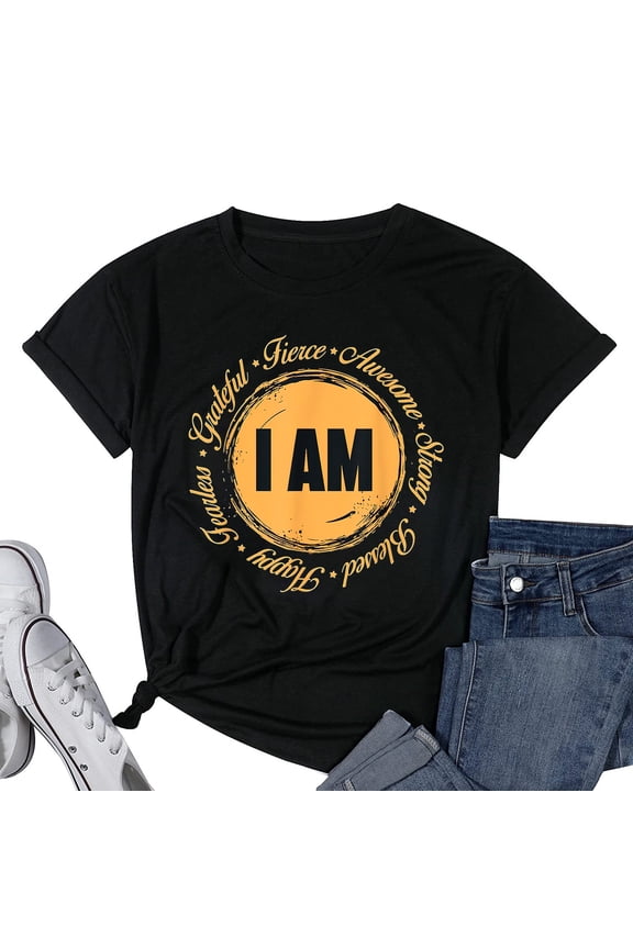 Womens Motivational Quote Inspiration Positive Saying Life Slogan T-Shirt Black Large