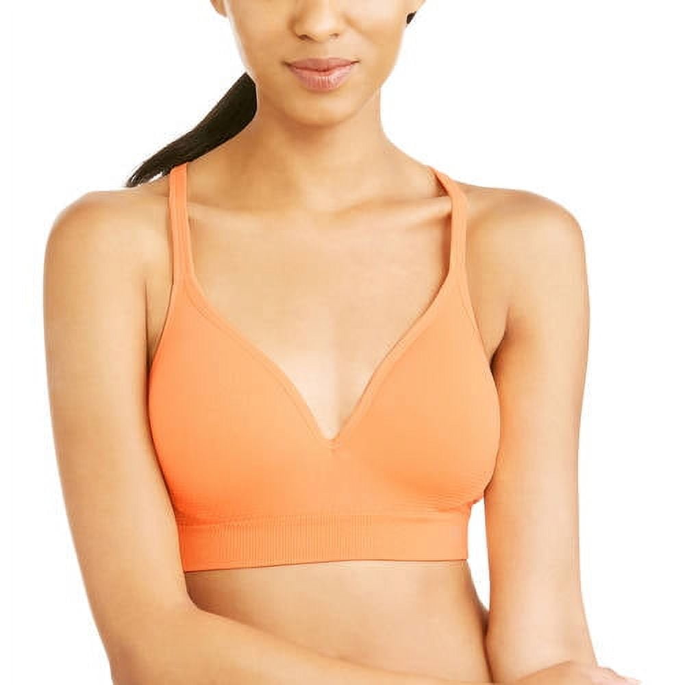 Danskin Womens Sports Bra Wirefree Orange Racerback Fitted Size Small New!  - Morris