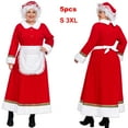 thumbnail image 1 of Womens Mrs Santa Claus Long Sleeve Cosplay Costume Christmas Fancy Dress Outfits, 2XL, 1 of 6