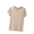 thumbnail image 1 of Womens Mulberry Silk T Shirts Basic Crewneck Short sleeve Tee Tops Blouse Summer Casual Solid Tshirts, 1 of 8