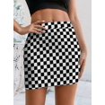 thumbnail image 1 of Womens Multicolor Checkered Bodycon Mini Skirt - Streetwear Casual Style, 1 of 3