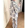 thumbnail image 1 of Womens Multicolor Floral Print Fleece Pajama Set - Cozy Long Sleeve, 1 of 5