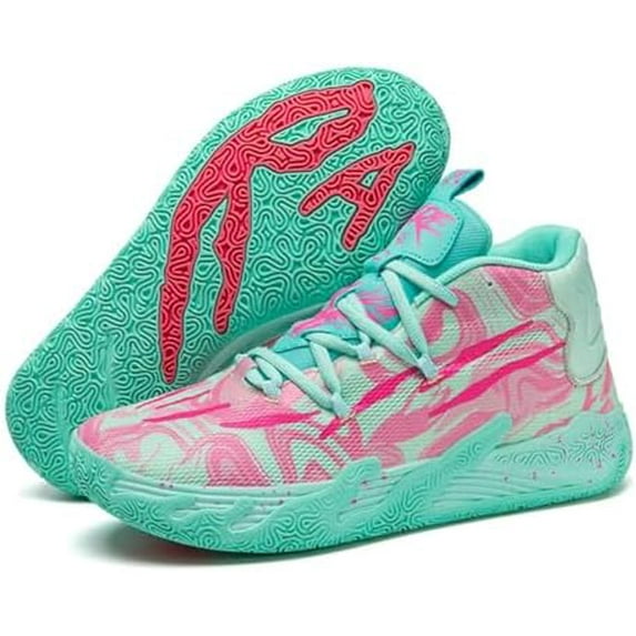 Womens Multicolour Lace Up Fashion Sneaker High-Top Casual Breathable Sports Basketball Shoes