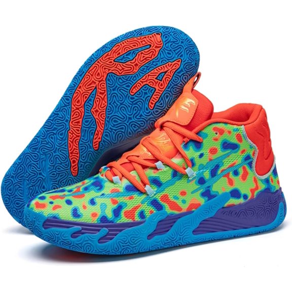 Womens Multicolour Lace Up Fashion Sneaker High-Top Casual Breathable Sports Basketball Shoes